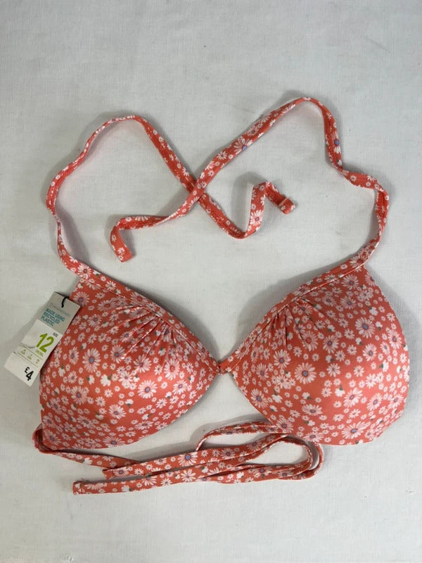 Primark | Size 12 | Pink floral bikini top