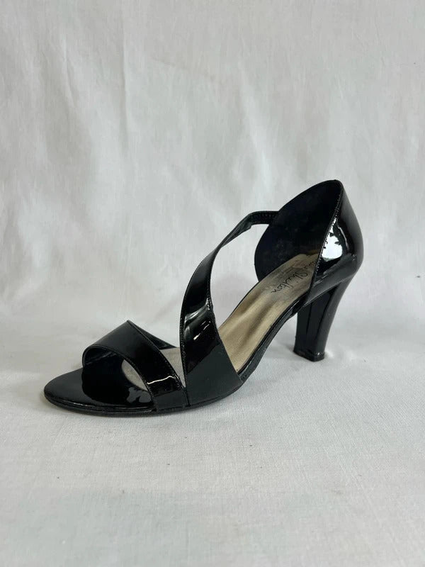 Jane Shilton | UK 7  | Black patent open-toe heels