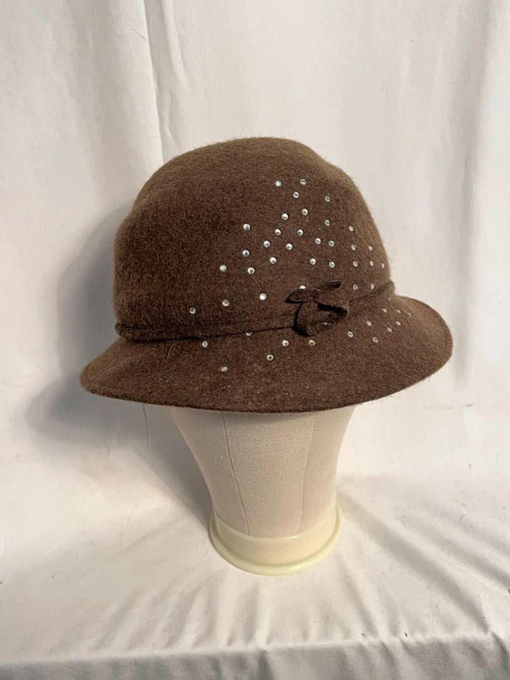 Symphony | 100% Wool | Khaki Ladies Hat with Diamantés