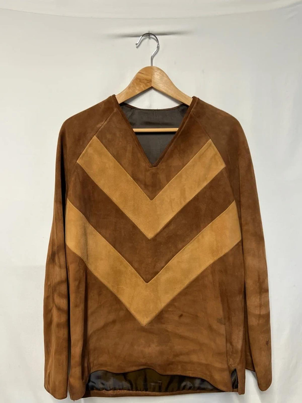 Men’s Suede Pullover | 70/80’s| L | Tan/Brown