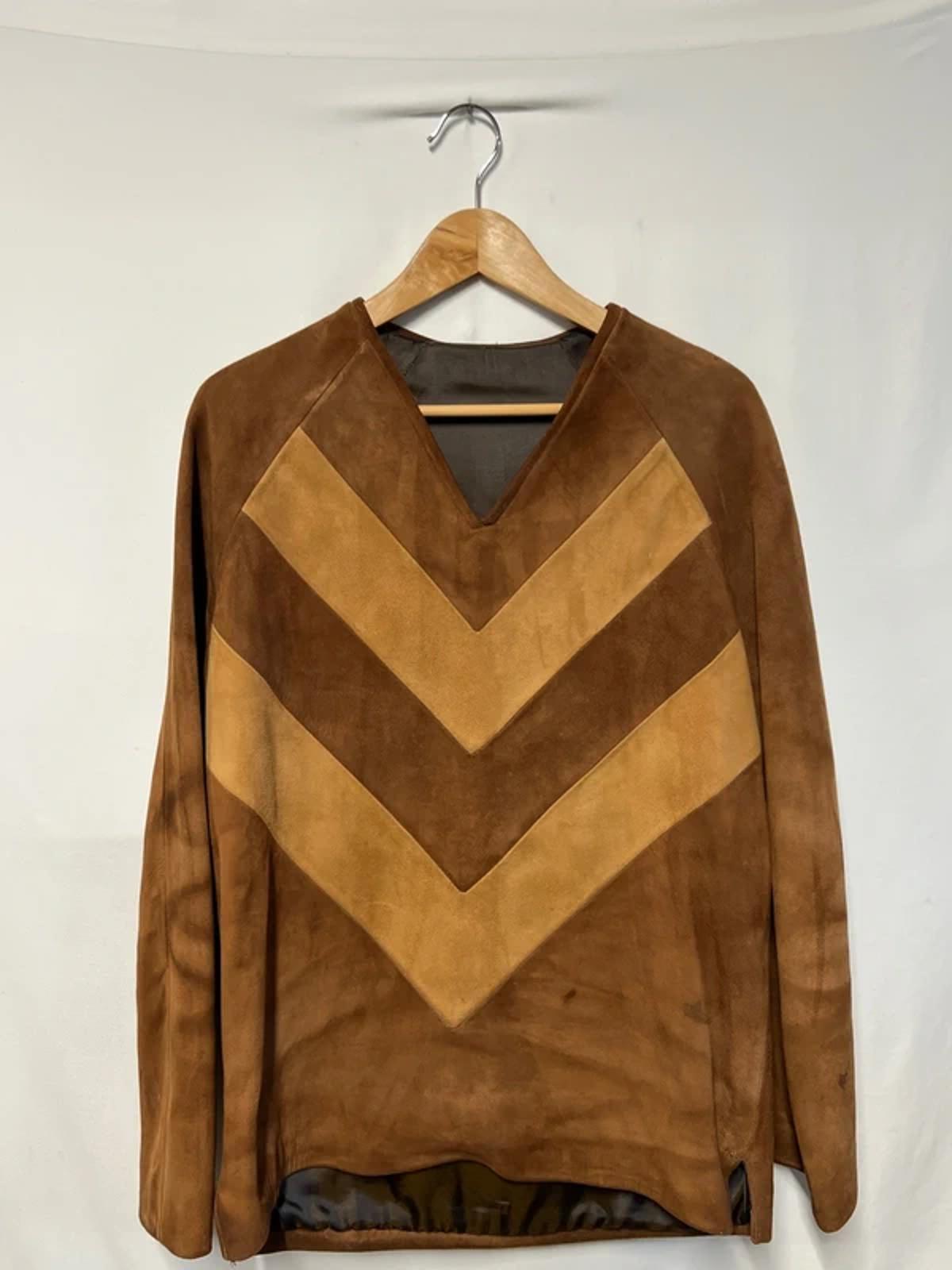Men’s Suede Pullover | 70/80’s| L | Tan/Brown