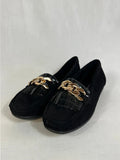 Kelsi | Size 3 | Stylish classic black loafers with gold tone details