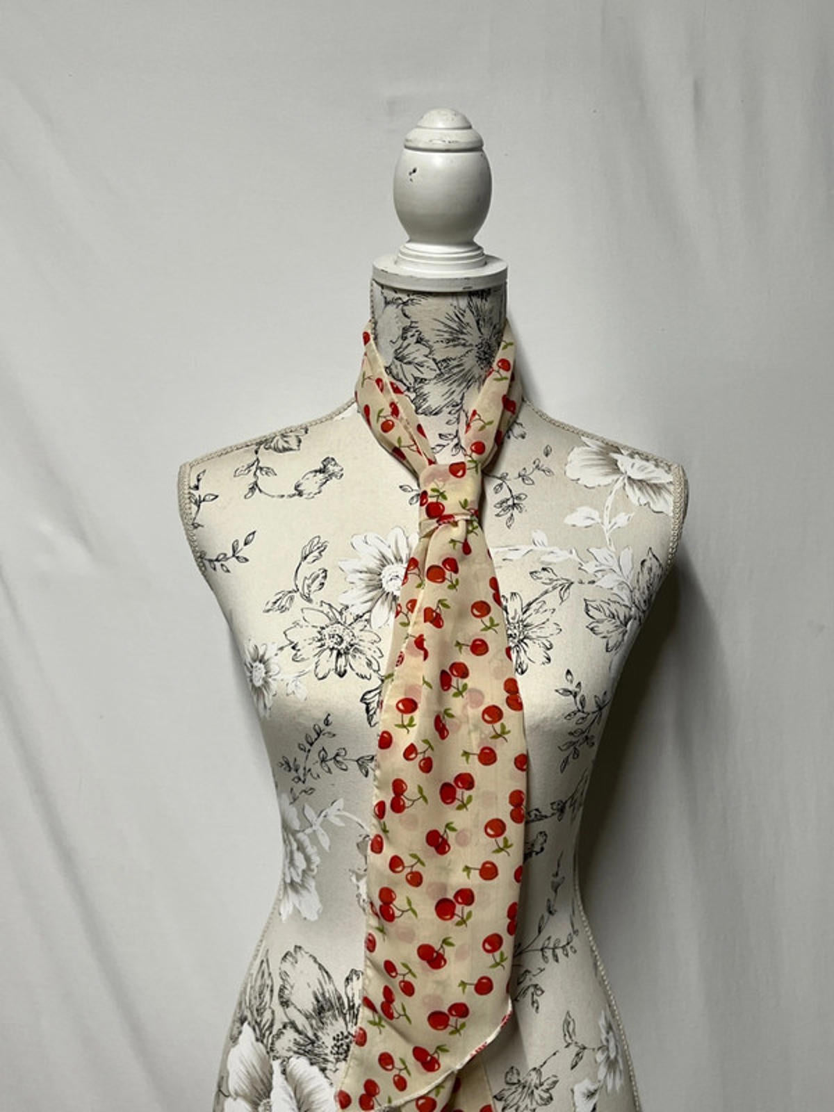 Vintage Cherry Ascot/Scarf/Neckatie
