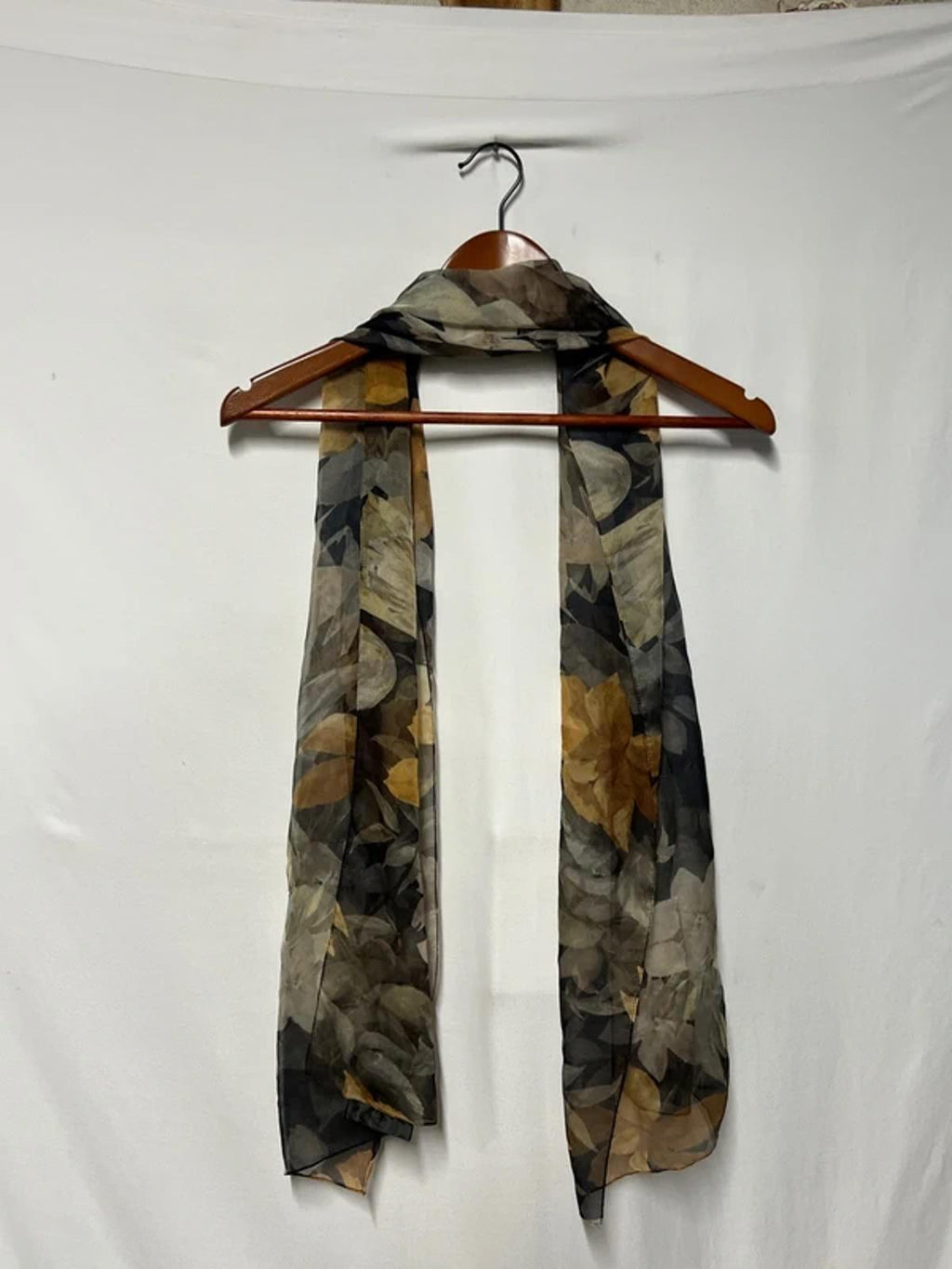 Vintage Ladies Scarf | Black and Yellow Good Condition
