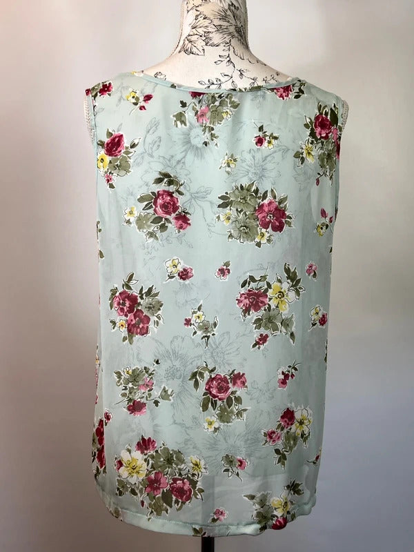 BHS | 14 | Cute blue & pink floral blouse