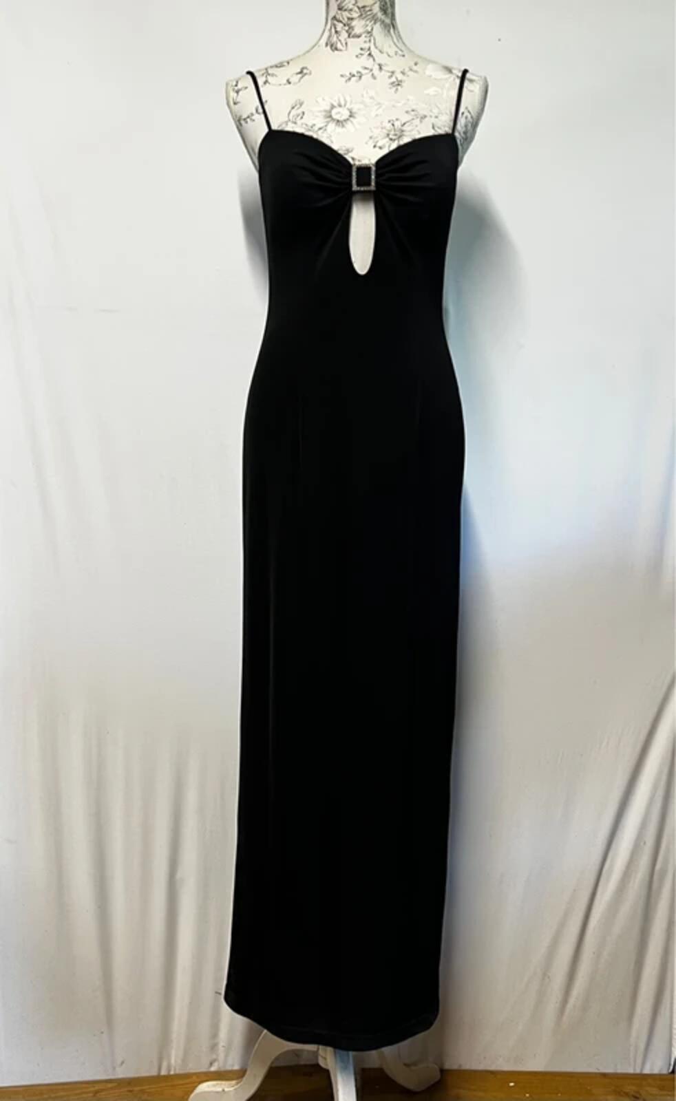 DUSK | Size 12 | Long black dress with silver buckle