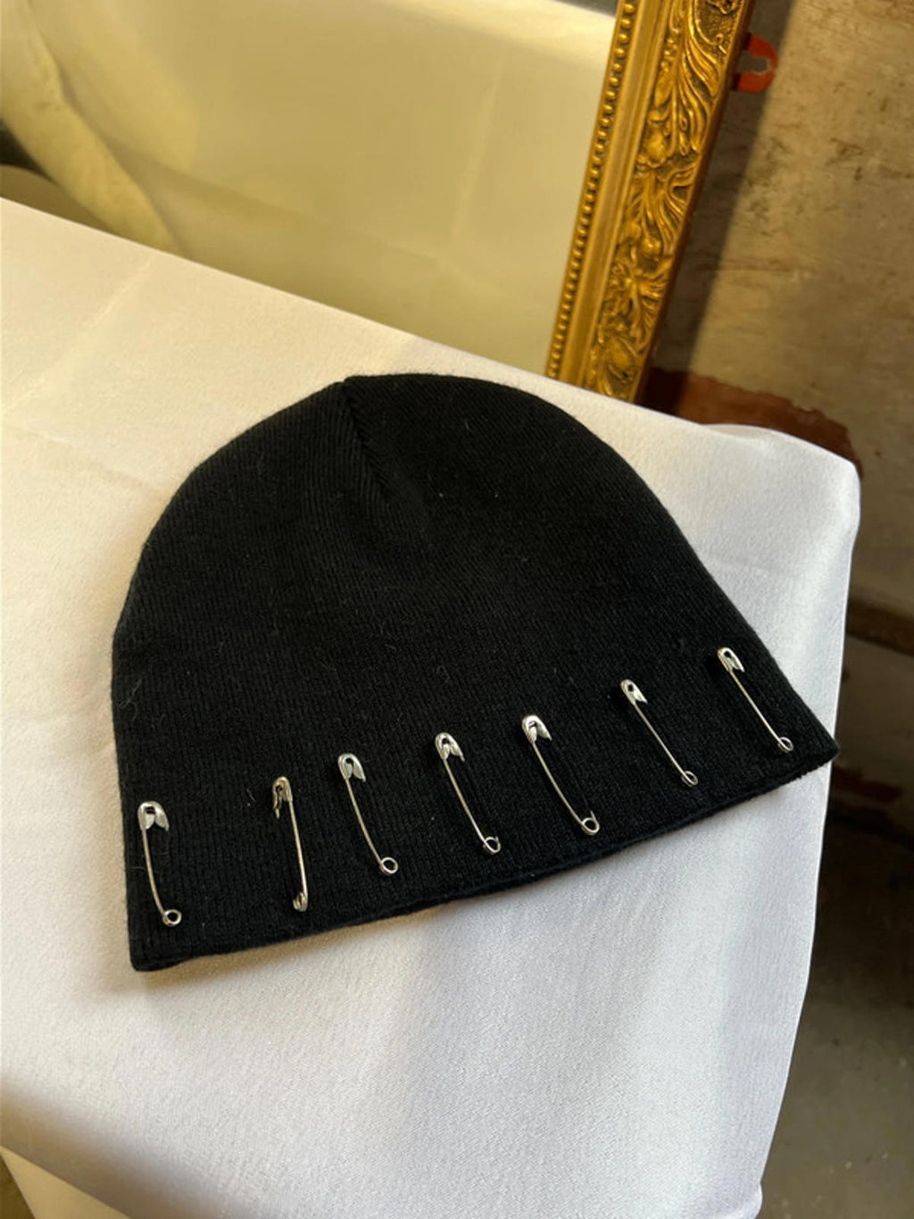 Customised Black Knit Hat | S/M | Punk Style