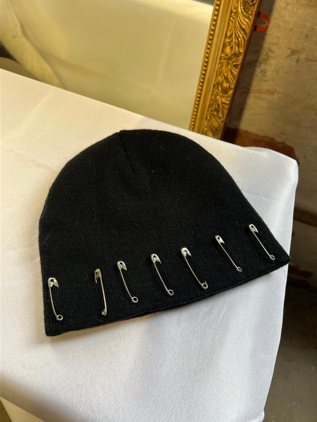 Customised Black Knit Hat | S/M | Punk Style