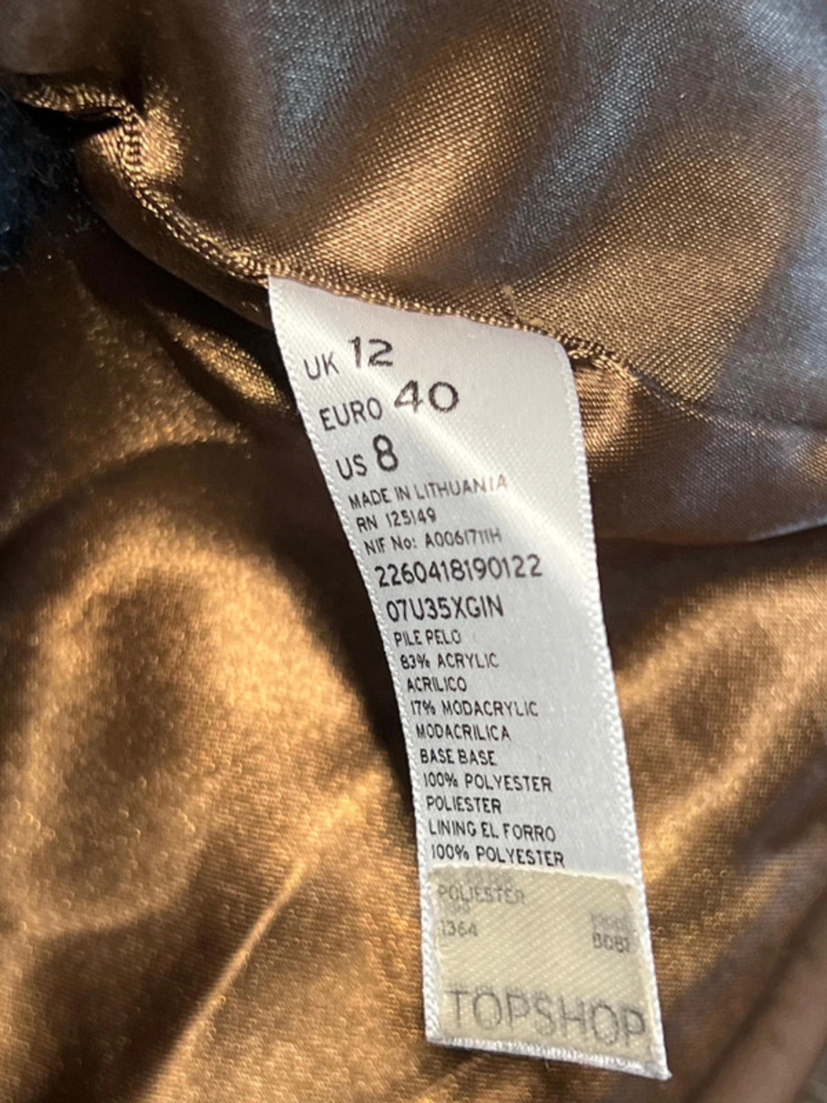 TopShop | Faux Fur Gilet | Size 12 | Modacrylic Blend