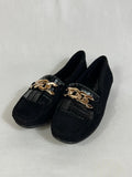 Kelsi | Size 4 | Stylish essential black loafers with gold tone details