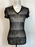 Mani | Size 12/14 | Black crochet short arm top
