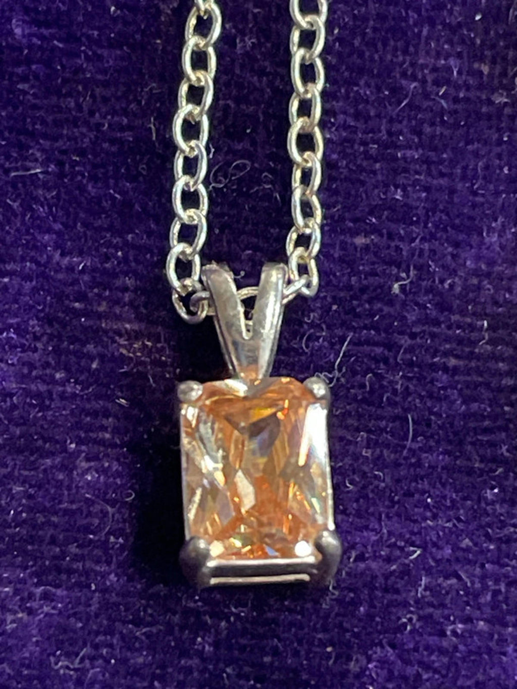 Next | 925 Silver Necklace | Cubic Zirconia Pendant | 26cm