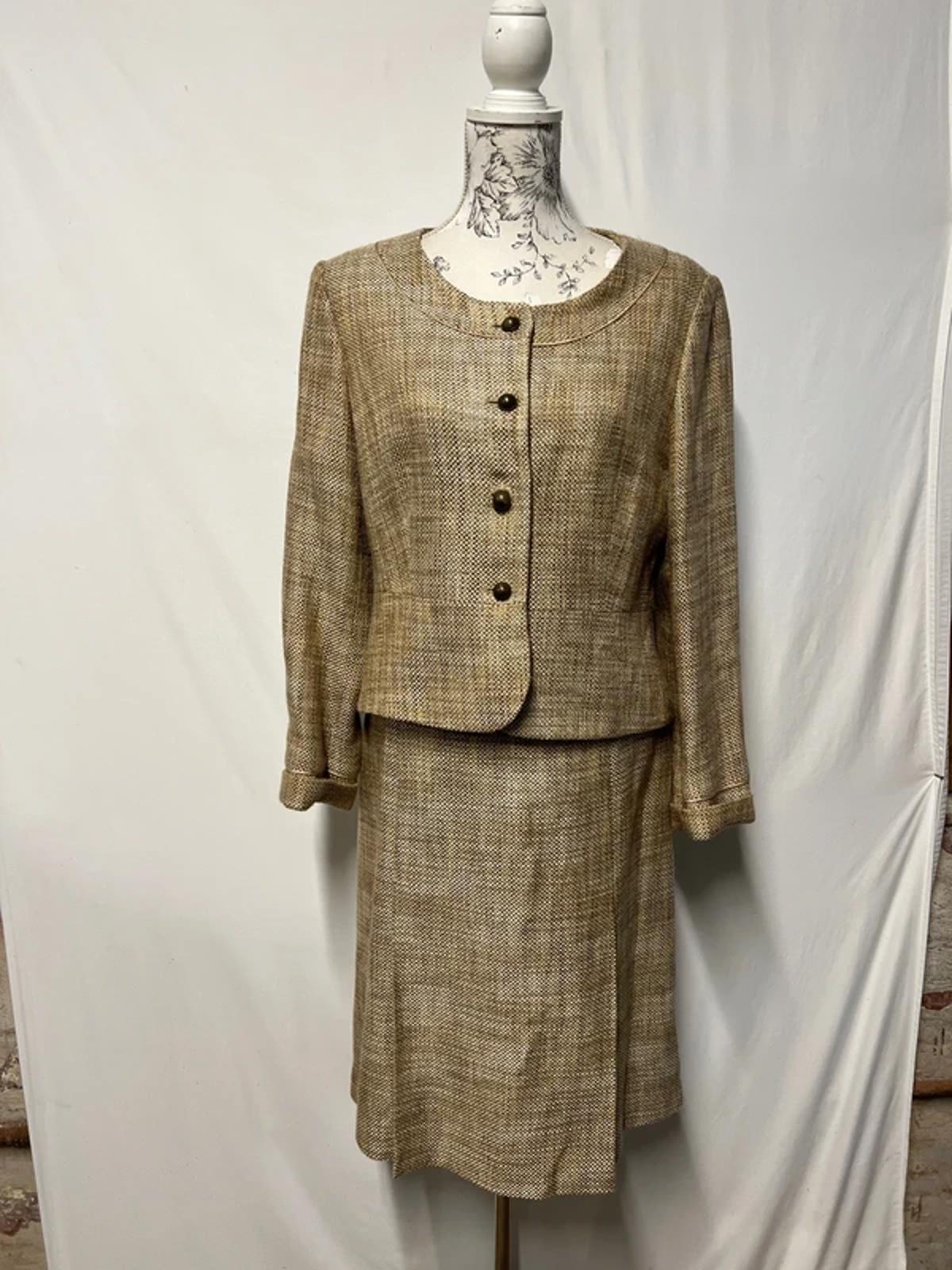 Vintage Phase 8 | Two Piece Skirt Suit | 12/14 | Cotton/Acrylic blend | Good