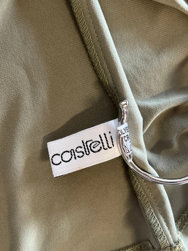 Castelli | Size 14 | Y2K Essential Khaki spaghetti strap vest top