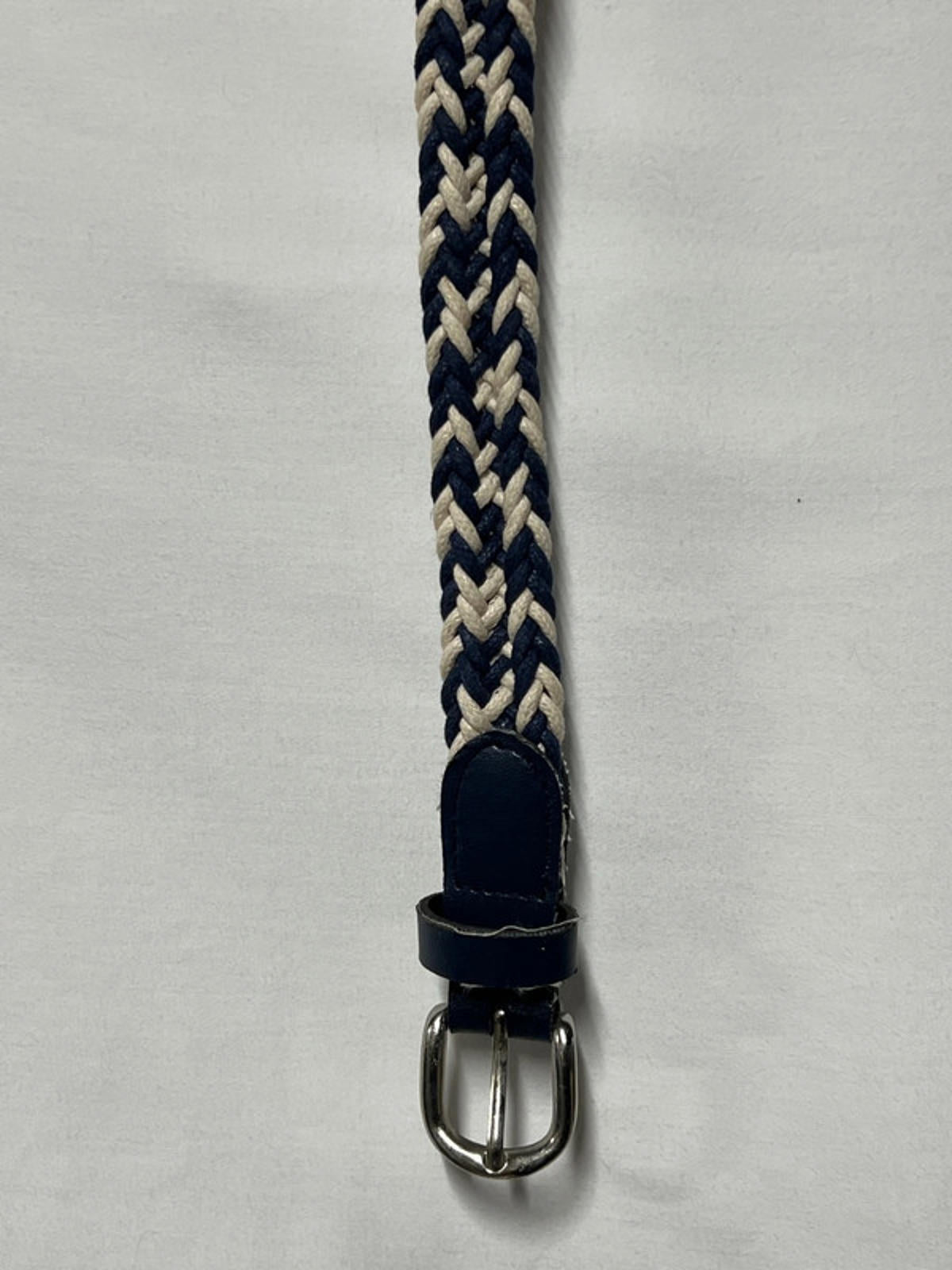 Navy Blue &amp; White Pleated Belt | Smart Accessory