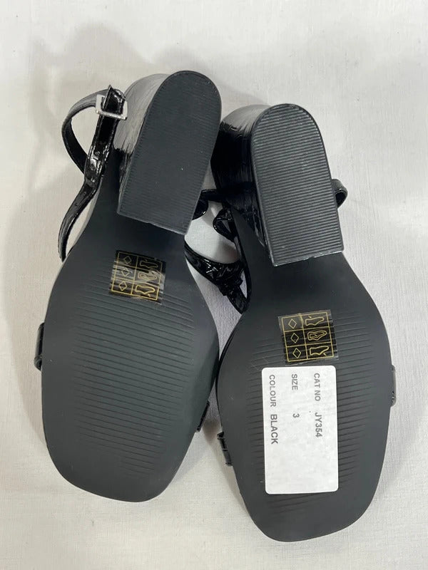 Vintage heels | Size 3 | Black patent sandal heels