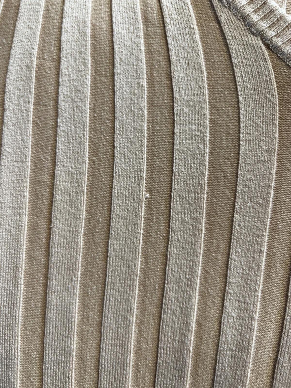 Caractère | M | Beige ribbed t-shirt | Silk/Elastane blend