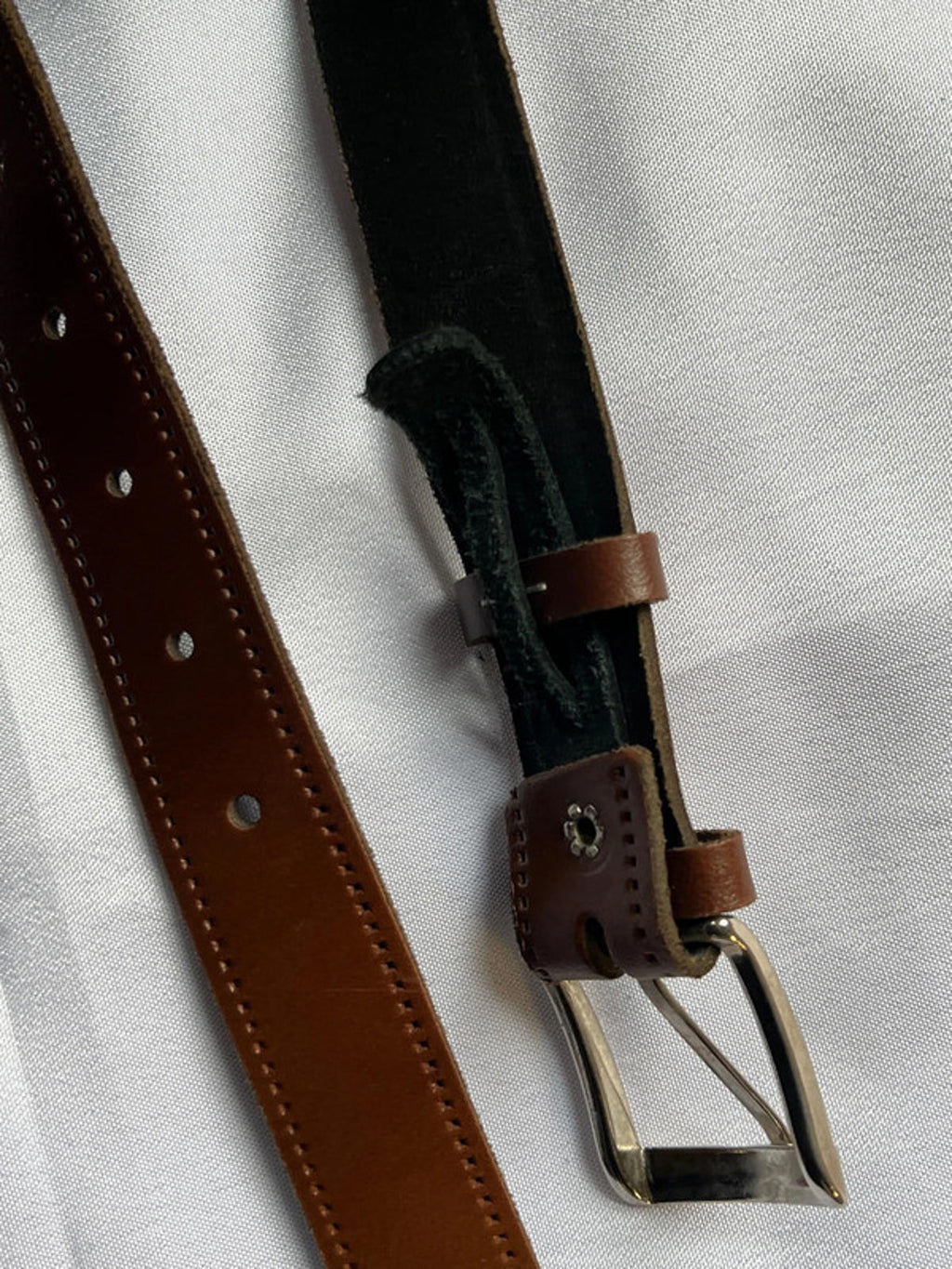 Vintage French Belt | Brown Calf Leather