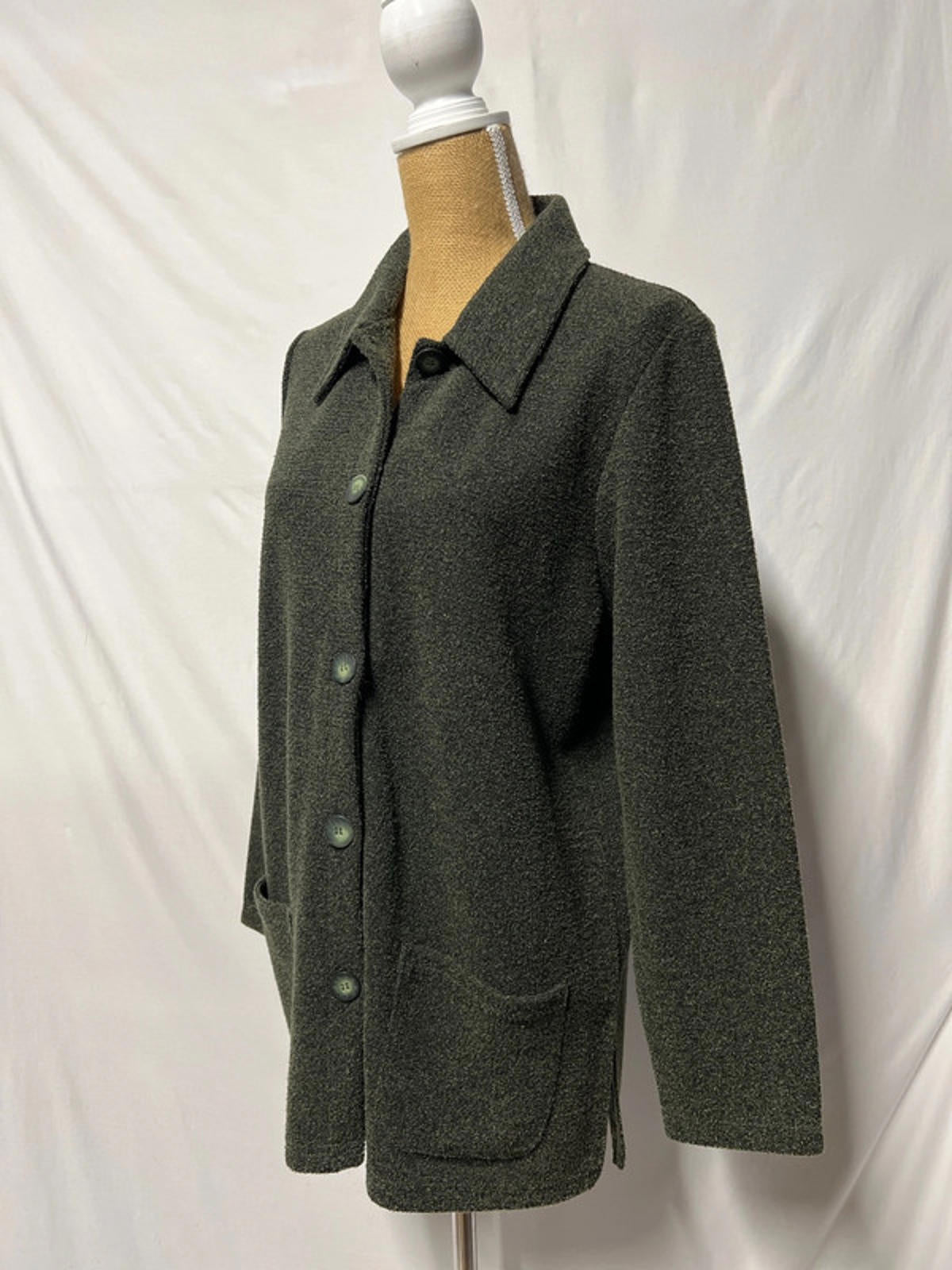 Richards Dark Green Button Front Jacket UK 10