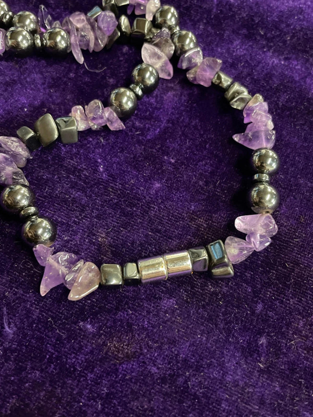 Amethyst Magnetic Clasp Necklace | 21cm