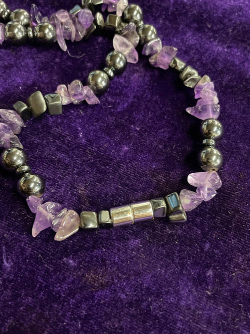 Amethyst Magnetic Clasp Necklace | 21cm