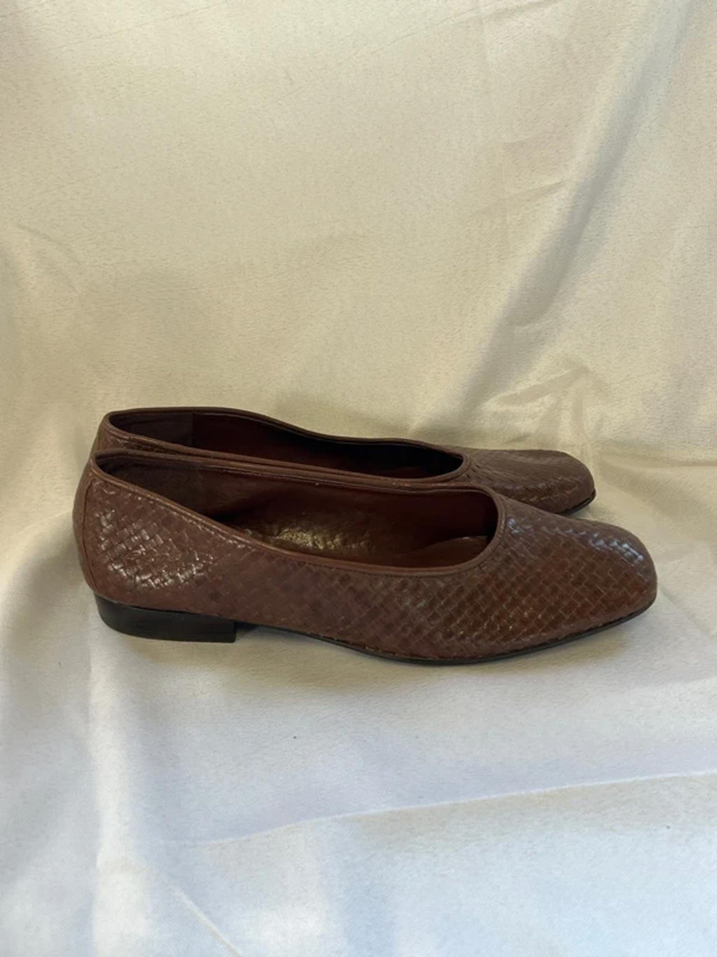 Marcello Paci | 5 | Brown Leather Woven Ballerina Slip Ons