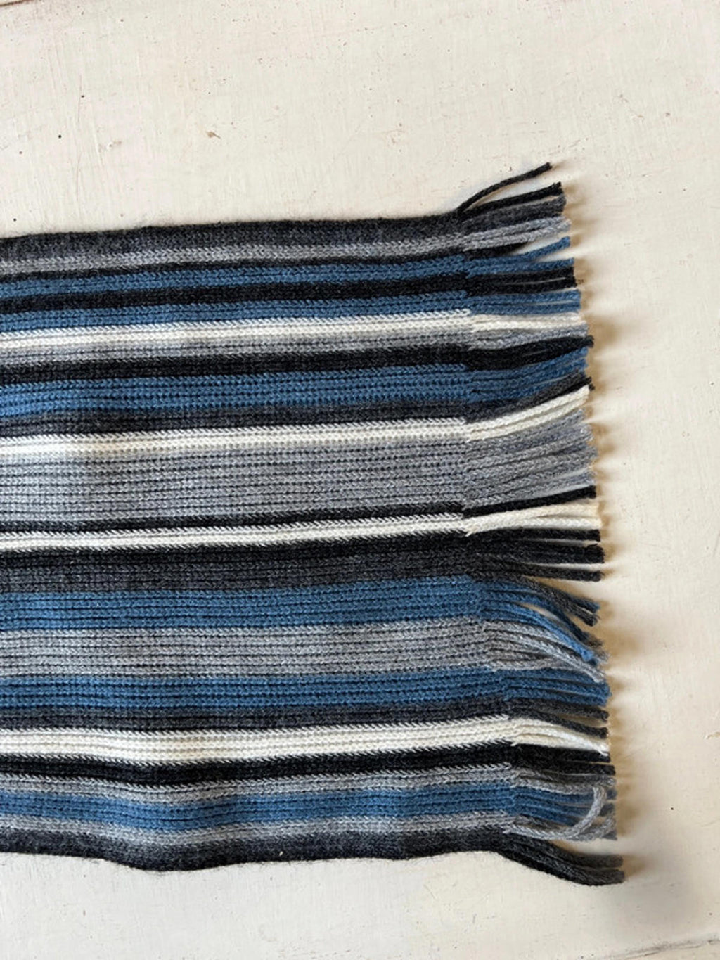 Vintage Style Multicoloured Striped Knit Scarf