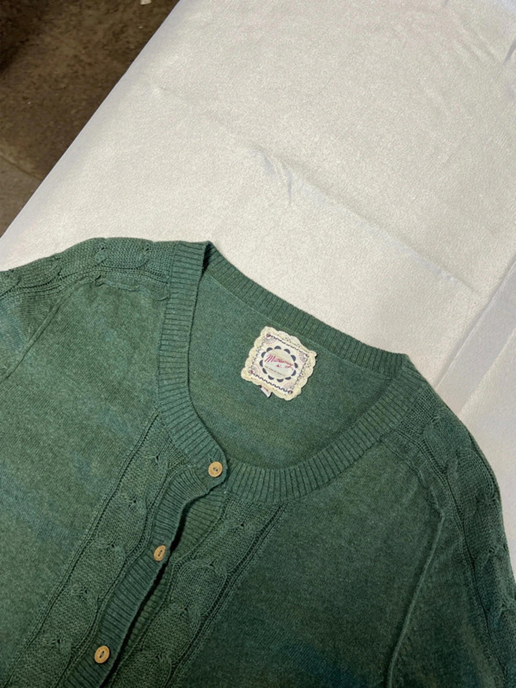 Mantaray | 14| Green Cotton Cardigan