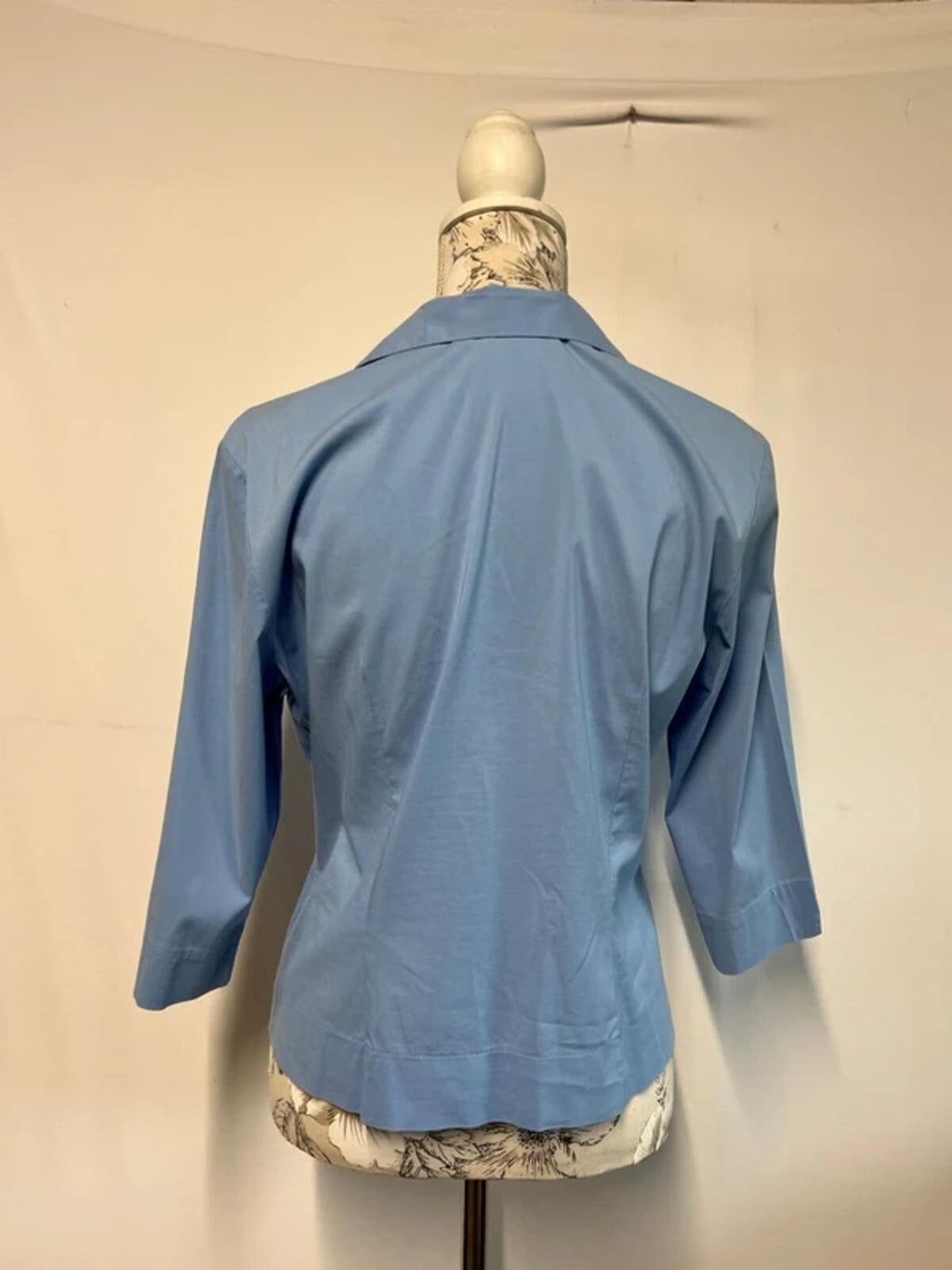 BHS | 12 | 3/4 Pale blue shirt | Cotton/Polyester blend
