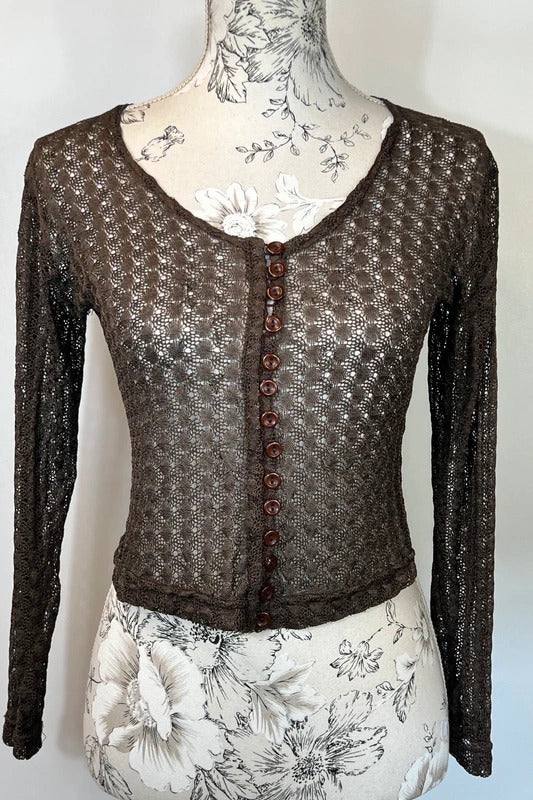 Body Casual | Size 6 | Brown button up crochet cardigan