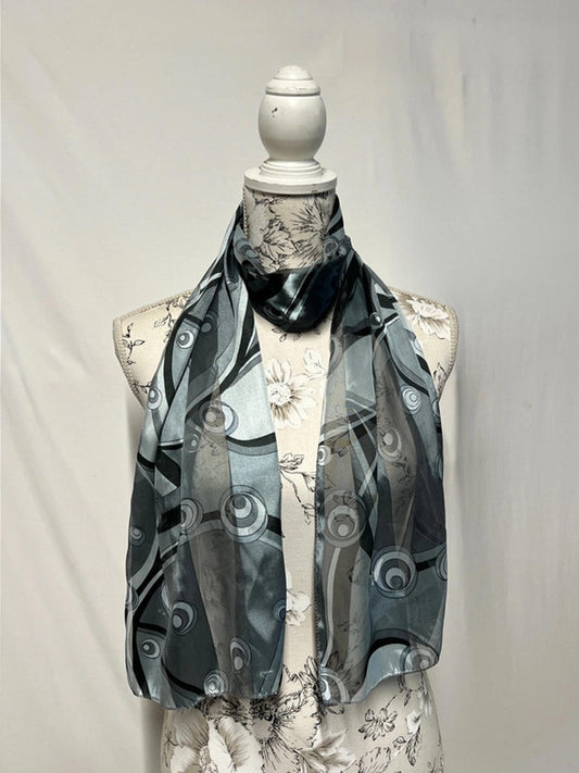 Vintage Ladies Art-Deco Polyester Scarf