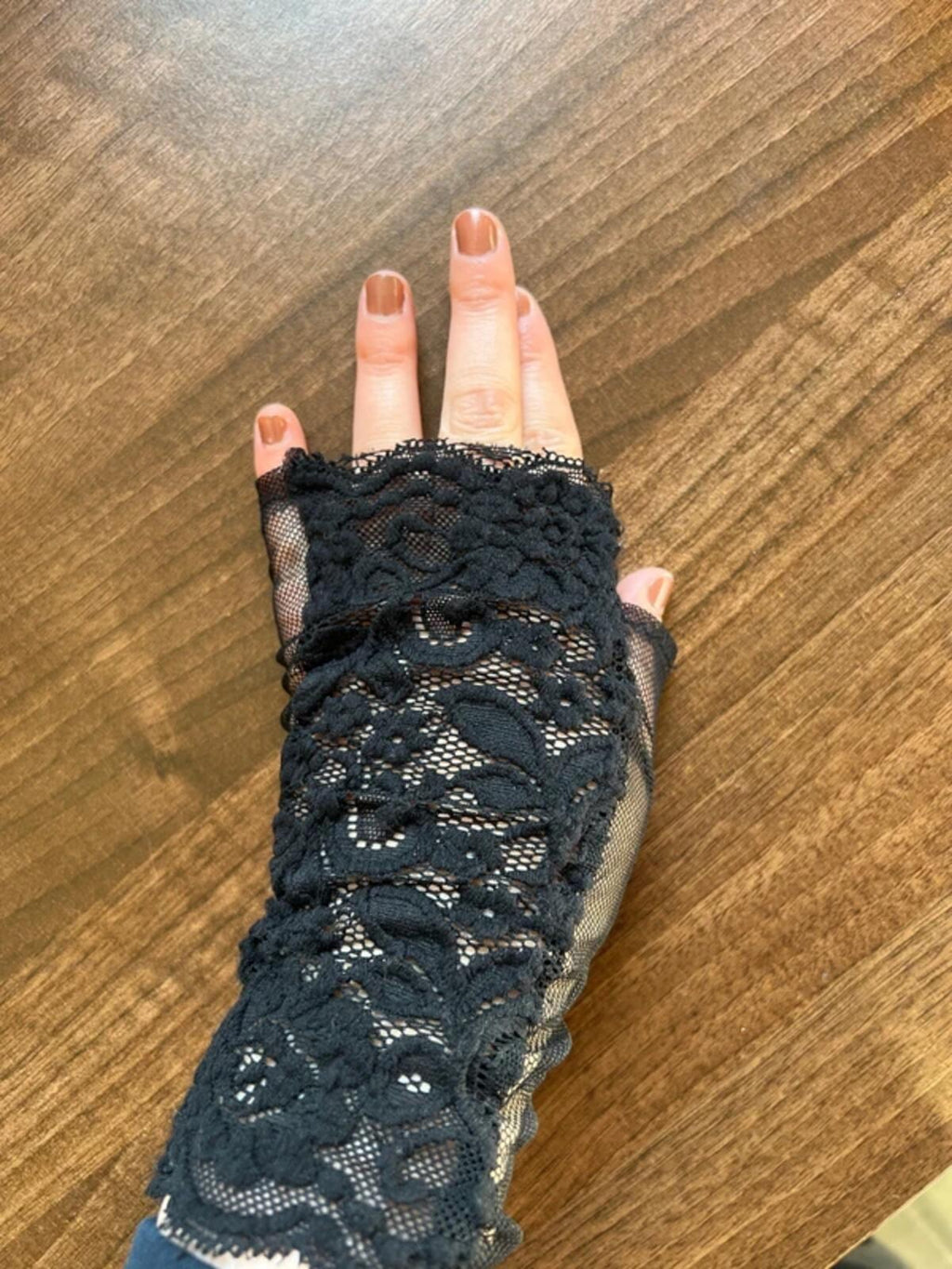 Vintage black lace gloves