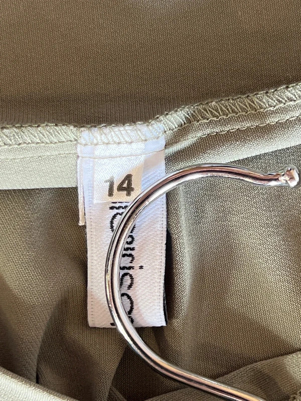 Castelli | Size 14 | Y2K Essential Khaki spaghetti strap vest top