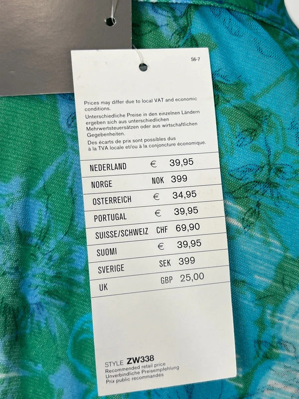 Mexx | Size 12/14 | Blue and green sheer t-shirt | Nylon