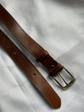 Vintage French Belt | Brown Calf Leather