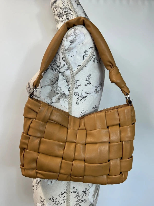 Mango | Tan Woven Faux Leather Handbag | Good