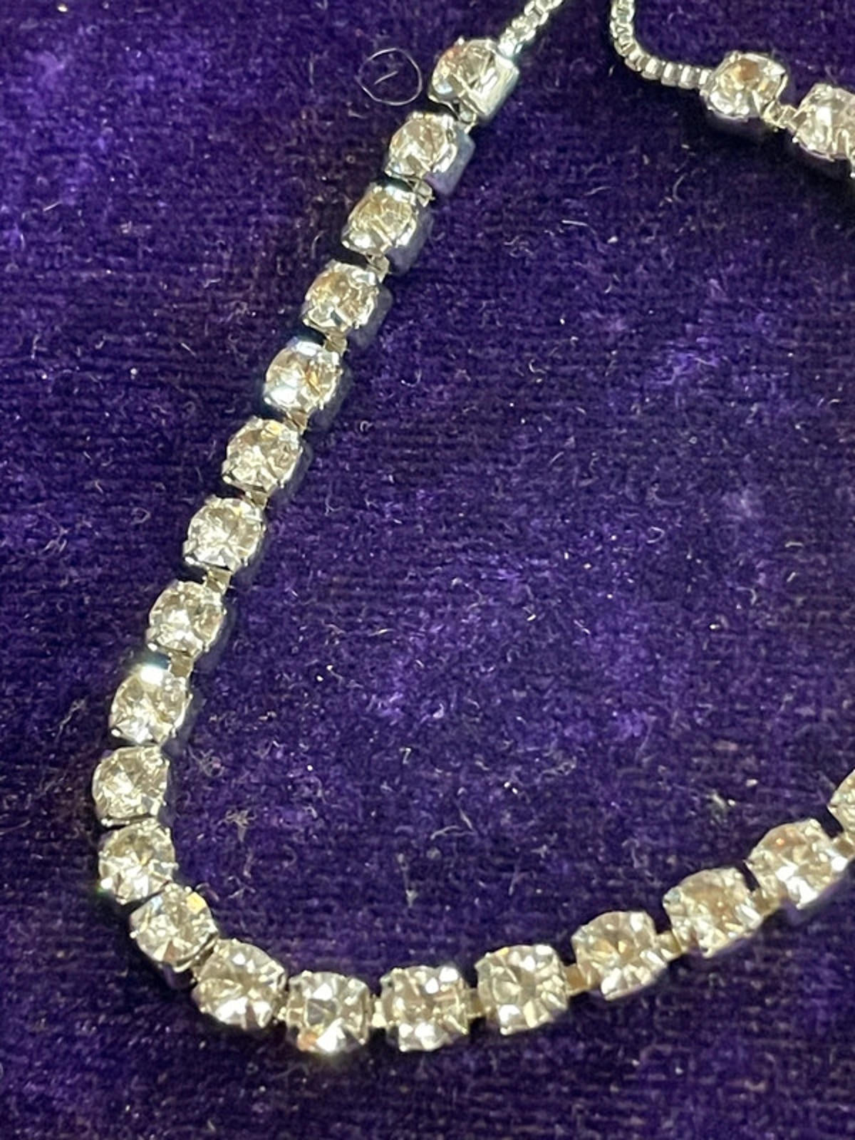 White Metal Diamanté Bracelet | Adjustable | Evening Wear