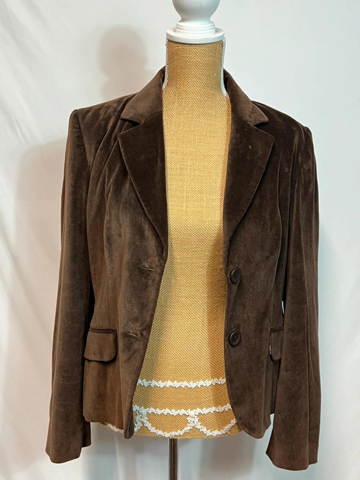 Carolle | Size 42 (12-14) | Chocolate Brown Suede Style Jacket |