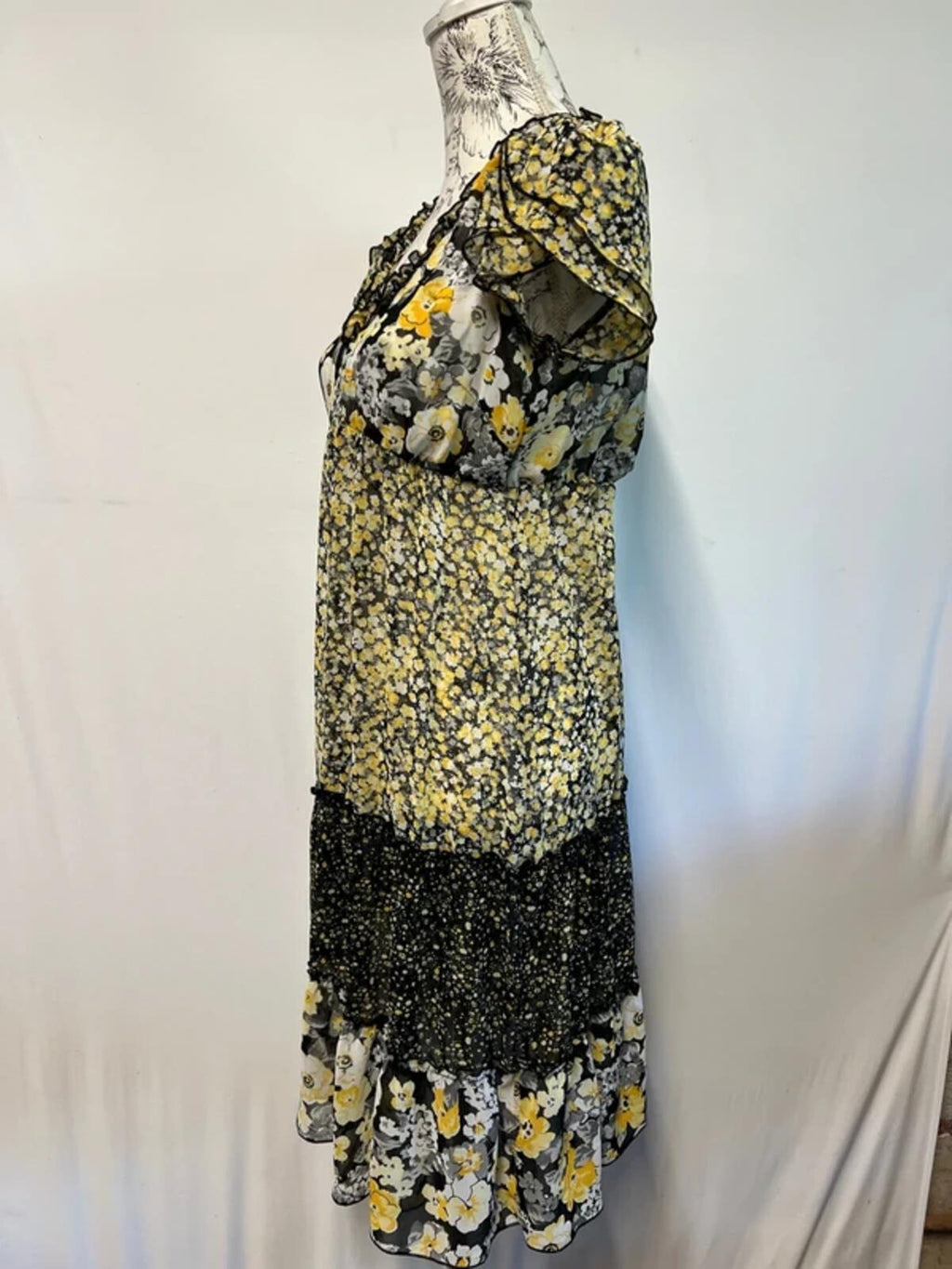 Marks and Spencer | 10 | Black and yellow 50’s-style summer dress