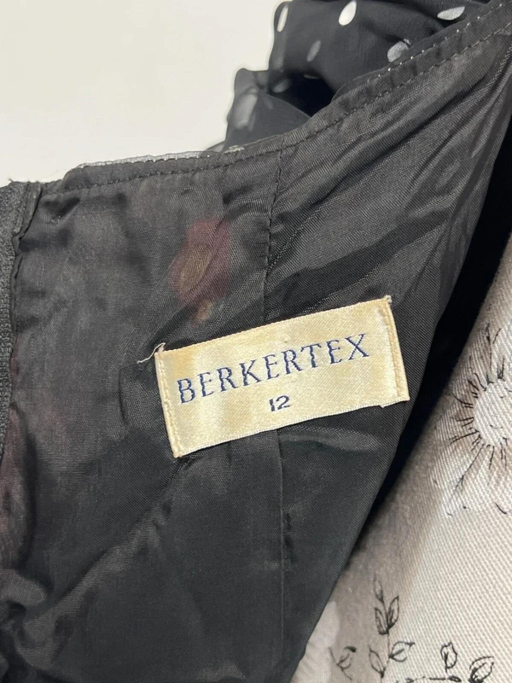 Berkterex 1980’s Party Dress | Size 12 | Black polka dot
