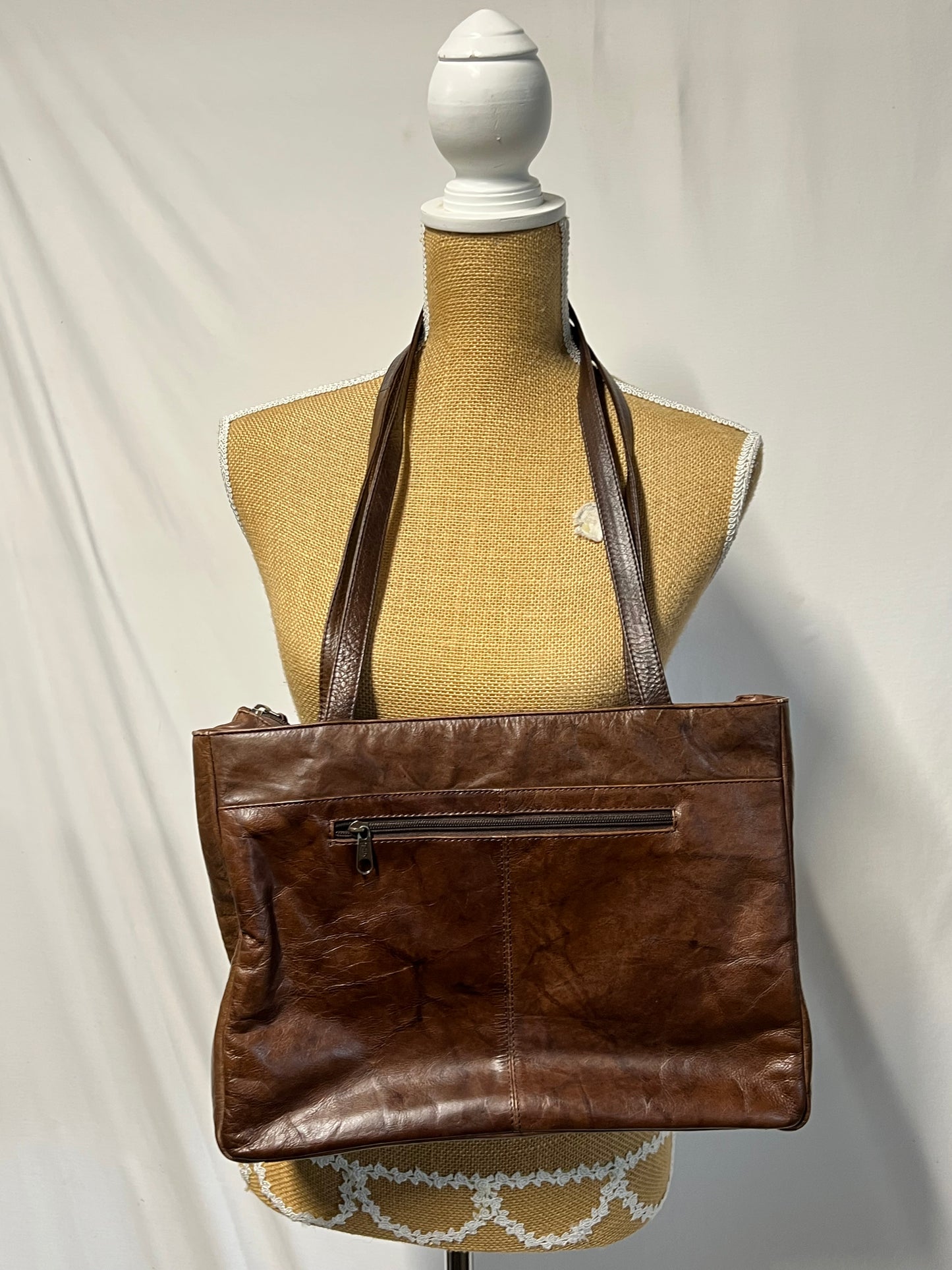 Brown leather bag