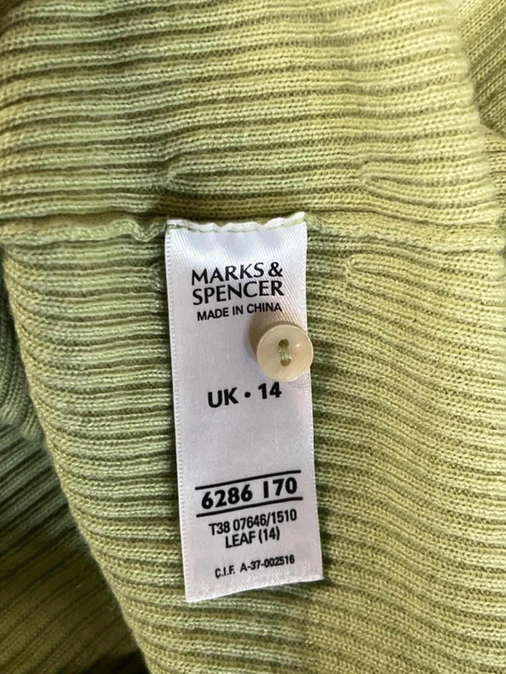 Marks and Spencer | 14 | Pistachio green cardigan | Very good
