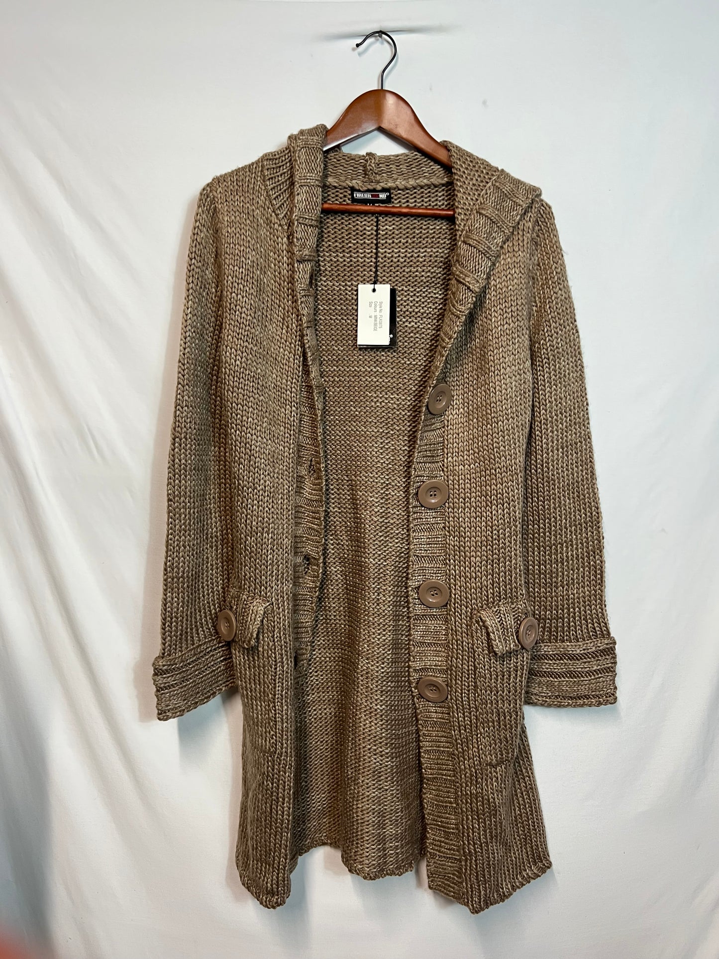 Firebrand | Size M | Long Brown Cardigan