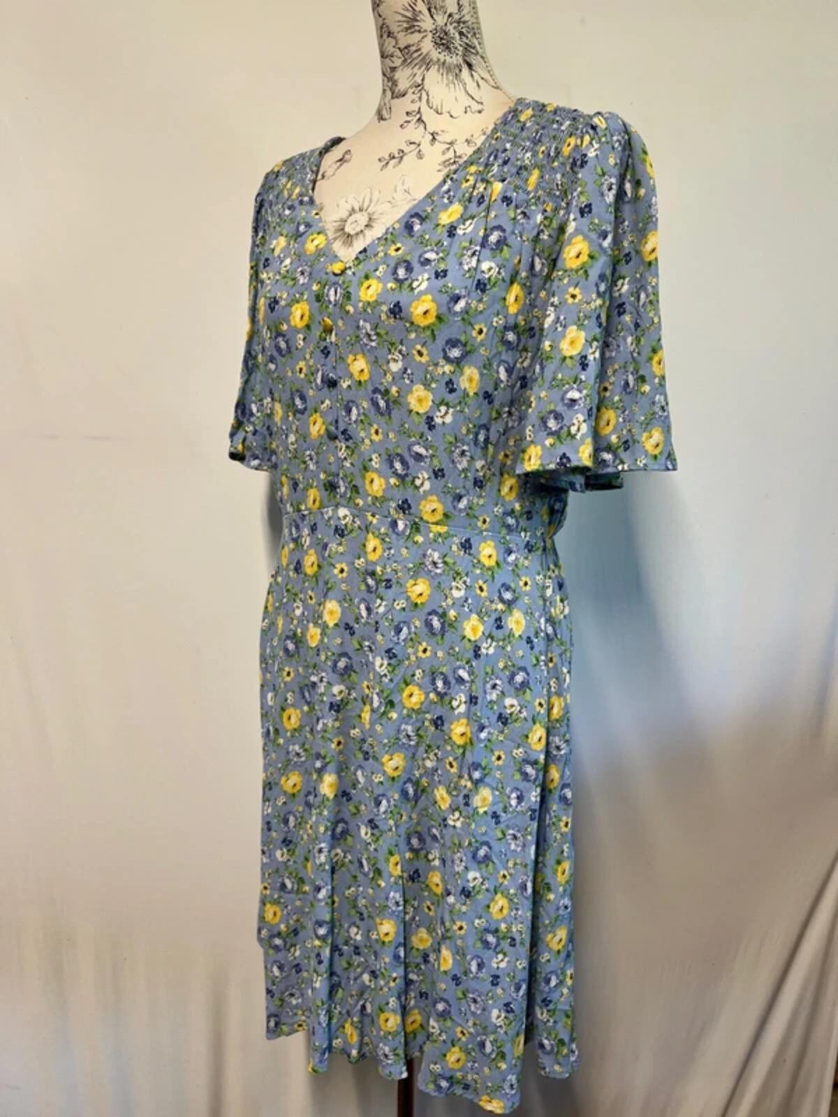 F&F | 14 | Eggshell Blue Floral Dress