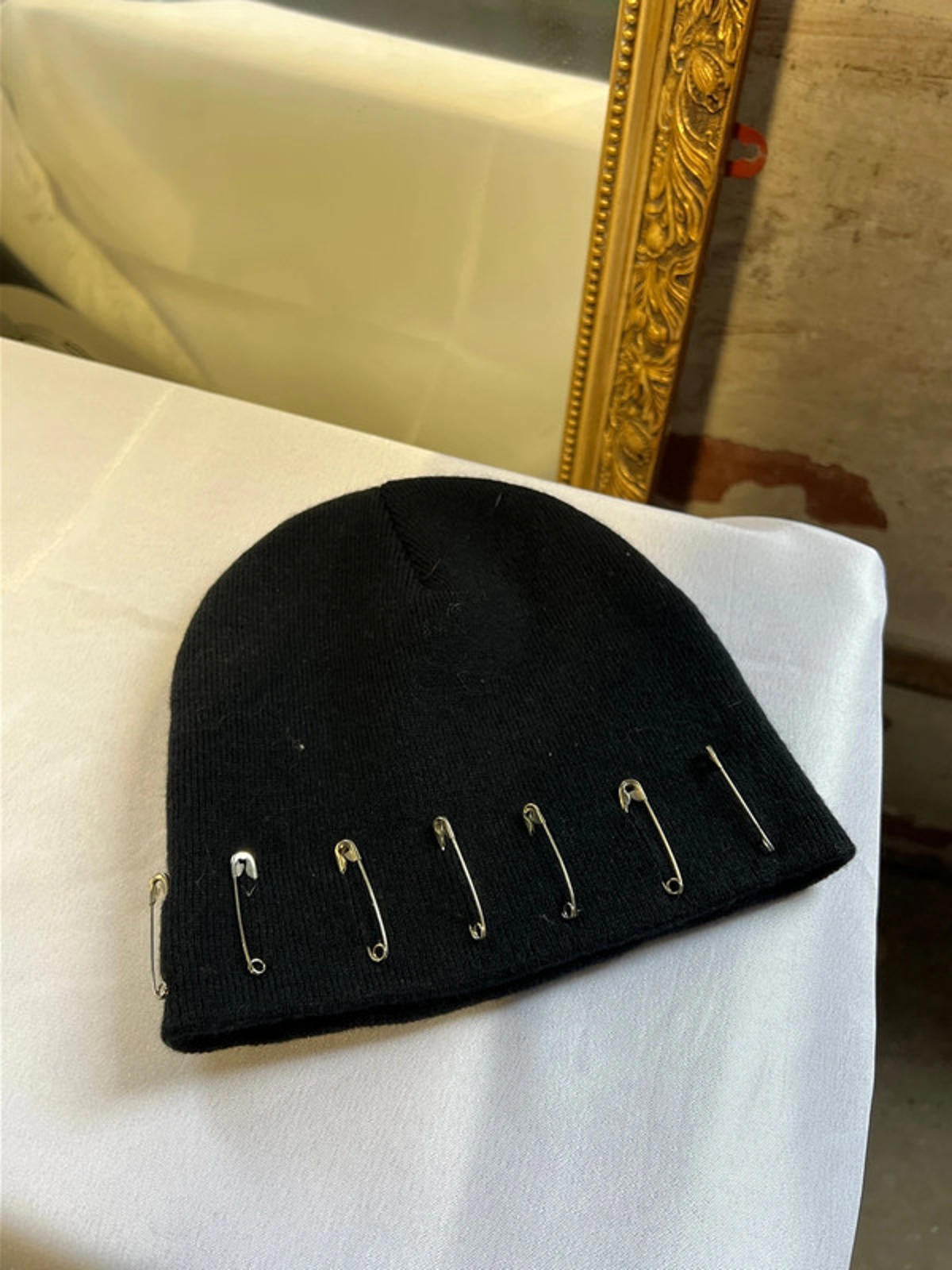 Customised Black Knit Hat | S/M | Punk Style