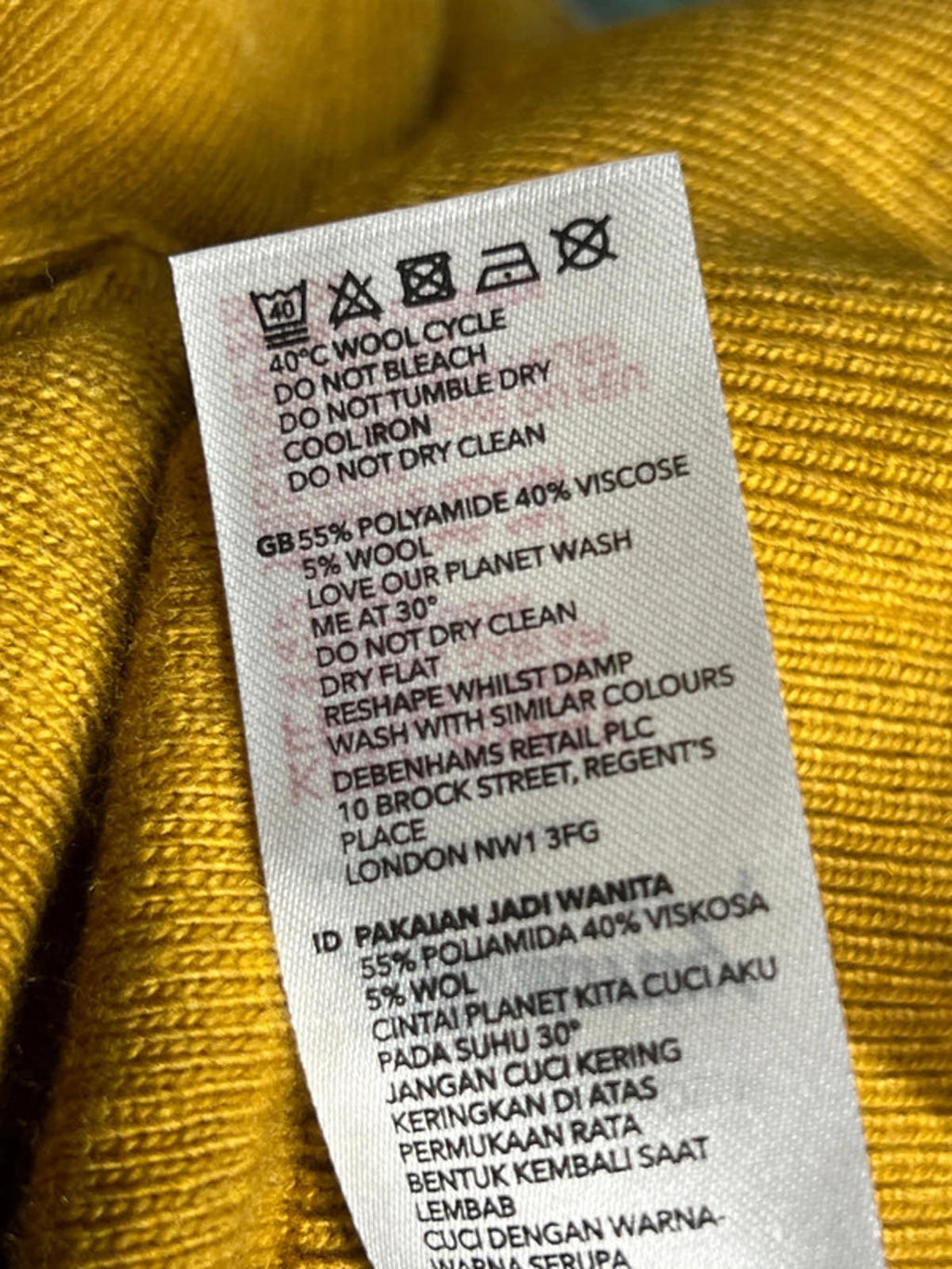 Mantaray | Mustard Cardigan | Size 14 | Wool/Viscose blend