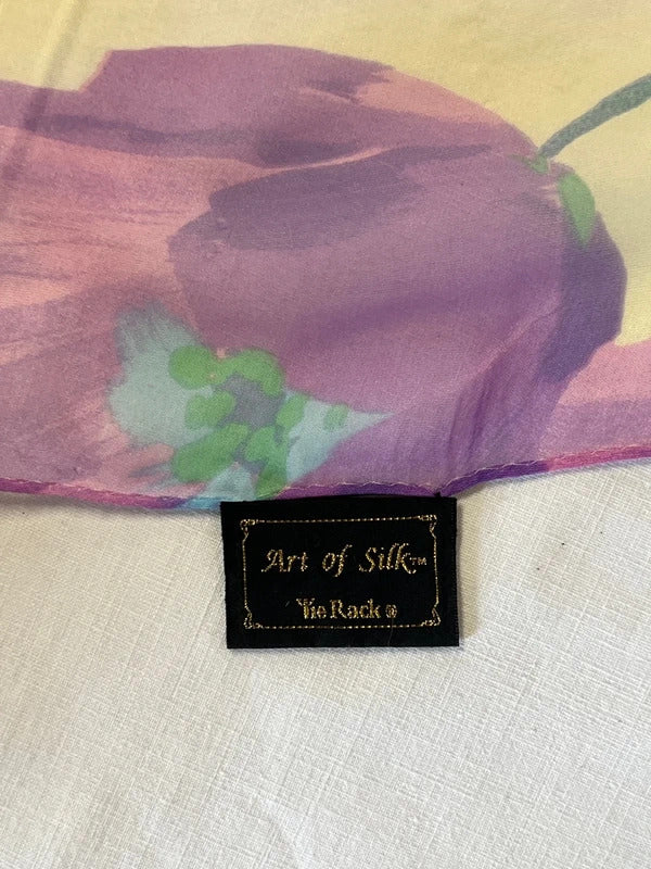 Vintage Tie Rack | The Art Of Silk | Hydrangea themed silk scarf