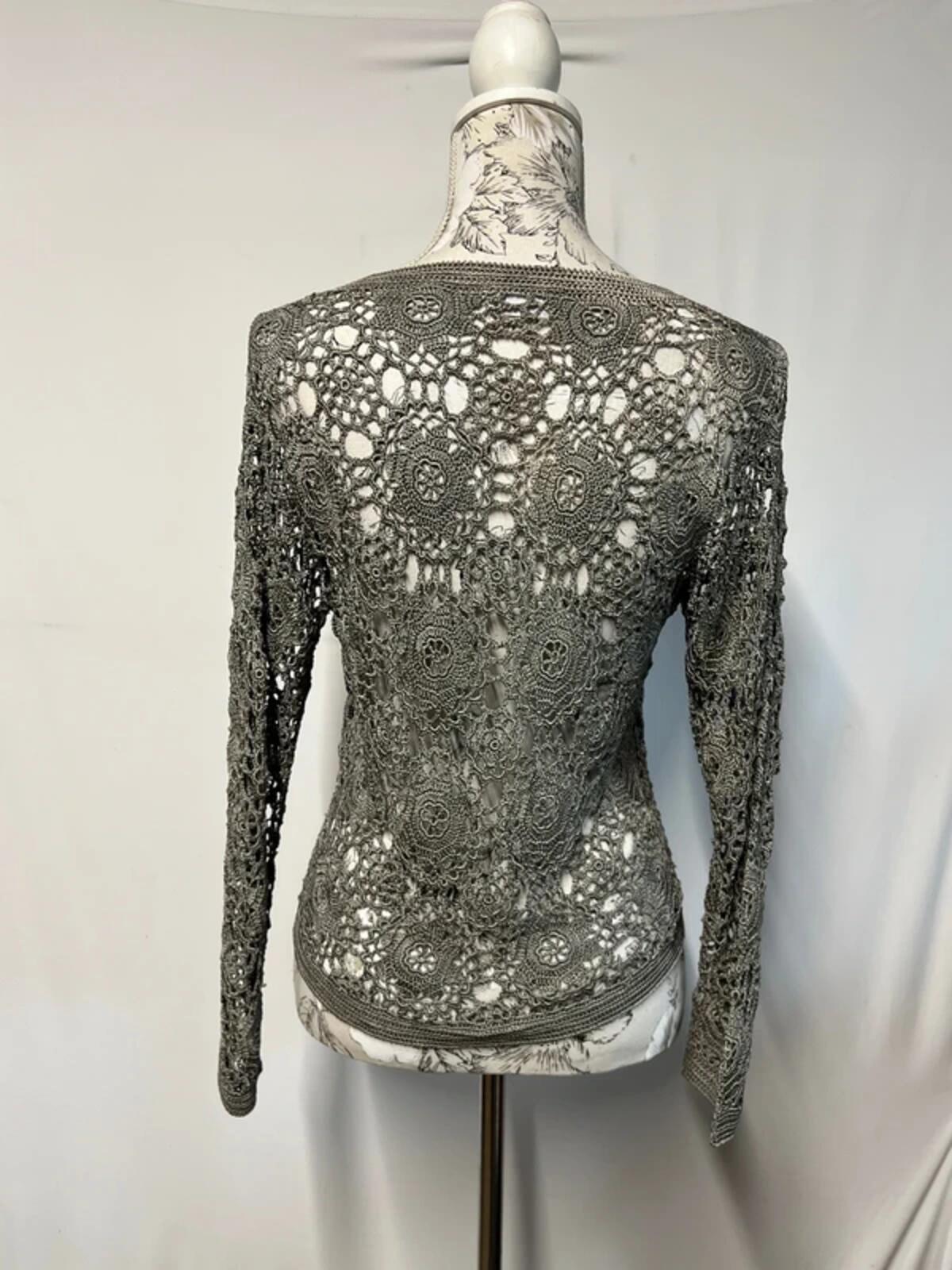 Principles | M | Khaki/Grey green lace style cardigan