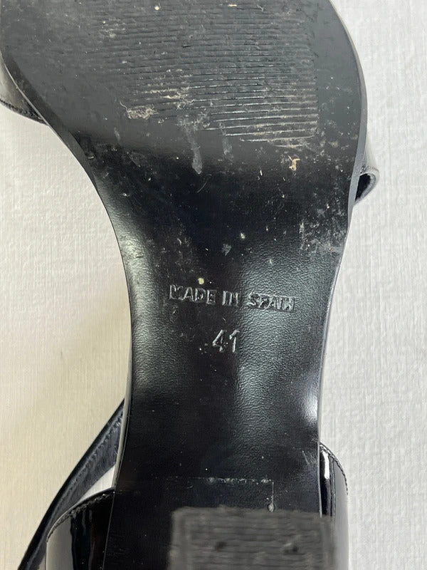 Jane Shilton | UK 7  | Black patent open-toe heels