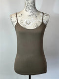 Bandolera | Size 14 | Y2K khaki brown spaghetti strap top